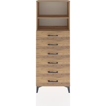 Arges Dolap 2 Raflı 6 Çekmeceli 60x30x163 Çam-çam Çam