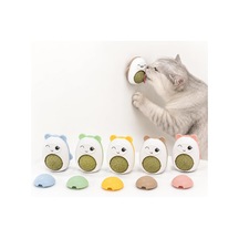 Sogud Kedi Nanesi Oyuncağı - Duvara Yapışan 360 Dönen Catnip Topu - Kapaklı Kedi Otu Yalama Topu - Sevimli Hayvan Tasarımlı İnteraktif Kedi Oyuncağı - Stok Durumuna Göre Renk Gönderilir