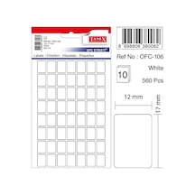 Tanex Etiket Ofc-106 12x17 10lu Beyaz - 5 Paket Beyaz