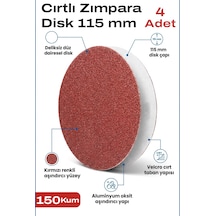 115 Mm Cırt Zımpara 150 Kum Disk Deliksiz Alüminyum Oksit 4 Adet