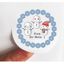 48 Adet 4 Cm Kısa Bir Mola Baskılı Mat Etiket Sticker