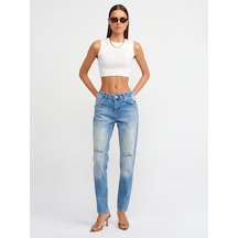 Dilvin Düşükbel Comfort Likra Denim Pantolon 101a71440 Mavi