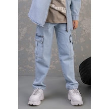 Dmb Kids % 100 Pamuk Straight Fit Düz Paça Jean Erkek Çocuk Kot Pantolon Açık Mavi
