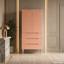 Positano Çok Amaçlı Dolap 60 Cm 2 Kapak 3 Çekmece Soft Somon - Çok Amaçlı Kiler Dolabı Yeşil