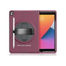 Apple İpad 10.2 7.nesil Kılıf Hand Strap Tablet Kılıfı - Mürdüm Evimdeyokyok