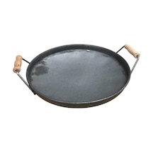 Kavurma Sacı Çukur Kalın Demir Tava 30 Cm Çapında Siyah