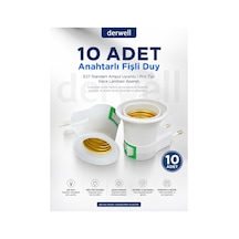 10 Adet Çocuk Odası İçin Anahtarlı Fişli Duy E27 Standart Ampul Uyumlu Priz Tipi Gece Lambası Aparatı Doğrudan Priza Takılan Açma Kapama Düğmeli Portatif Pratik Duvar Aydınlatma Adaptörü