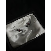 Dükkan Design Taşlı Gotik Haç Küpe Antrasit