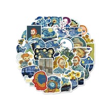 50'li Van Gogh Stickers, Sticker Seti Laptop Notebook Tablet Sticker Seti, 68746854684684