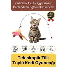 Özel Üretim Bükülebilir Elastik Çanlı Eğlenceli Teleskopik Zilli Tüylü Kedi Oyuncağı Oyun Oltası