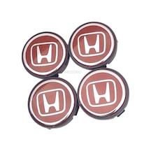 Honda Logolu Kırmızı 58 Mm Dış 55 Mm İç Çap Geçmeli 3d Jant Göbeği Kapak Seti, 4 Adet