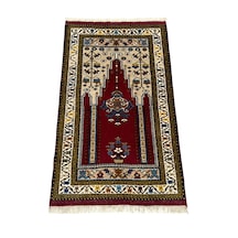 El Dokuma Sıfır Yahyalı Namazlık 80x130 Kök Boya Yün Seccade