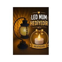 Mat Mavi Dekoratif Mini Fener Led Mum Uyumlu Çok Renkli