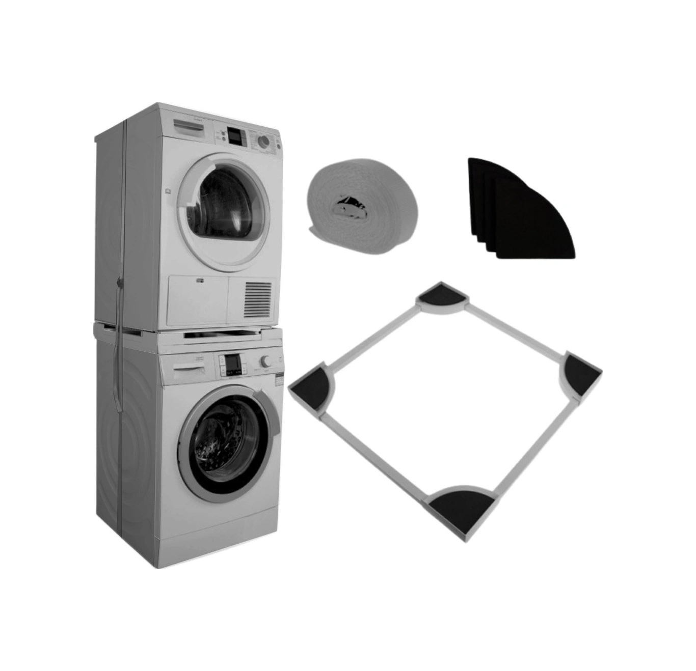 Çamaşır Makinesi Kurutma Makinesi İstifleme Birleştirme Kiti Ayarlanabilir Vestel, Regal Gri - Inox Modeller İle Uyumlu - 42244332