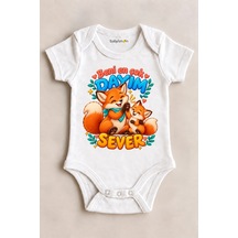 Babylimon Beni En Çok Dayım Sever Beyaz Kısa Kollu Çıtçıtlı Bebek Zıbını Beyaz - 930083872 Beyaz
