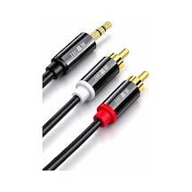 3.5mm Jack - 2 Rca Aux Stereo Ses Kablosu 5 Metre, Tv Hoparlör Amfi Ses Sistemi Uyumlu, Kalaylı Bakır İletken, Altın Kaplama Uç, Pvc Kaplama, Parazit Azaltıcı Dayanıklı Kablo A120ı