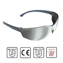 İş Güvenlik Gözlüğü UV Koruyucu Silikonlu Antifog Gözlük Gümüş