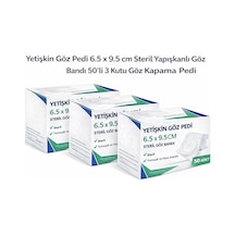 Yetişkin Göz Pedi 6.5 X 9.5 Cm Steril Yapışkanlı Göz Bandı 50 Li 3 Kutu Göz Kapama Pedi Standart