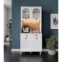 Rosa Kahve Köşesi - 93 Cm Mdf Mutfak Dolabı - Led Aydınlatmalı...
