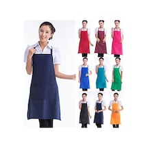 Bordo Unisex Basit Saf Renk Mutfak Restoran Önlüğü Cepli Pişirme Önlüğü