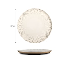 6'lı Valencia Servis Tabağı Pizza 32cm Dijital Punto Rinart Krem