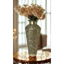 Msl-216 Metal Dekoratif Vazo 57x15 Cm İnce Uzun Modern Şık Salon Vazo Altın