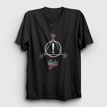Presmono Unisex Neon Logo Panic At The Disco T-shirt Siyah