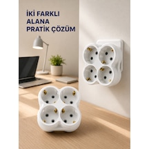 Tek Prizi 4 Lü Yapan Priz Adaptörü Direkt Prize Takılan Çoklayıcı 2 Adet Set - Lisinya Diğer
