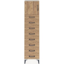 Arges Dolap Tek Raflı 8 Çekmeceli Tek Kapaklı 44x30x182 Aytaşı-çam Aytası