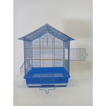 Dayang İki Kapılı Çatılı Kuş Kafesi 35x28x46 Mavi