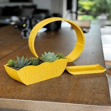 Bezos 3d Baskı Self-watering Planter - Kendi Kendini Sulayan Saksı-sarı Nıda