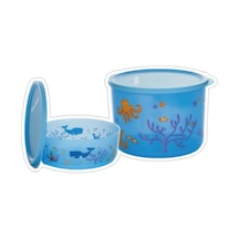 Tupperware Silindir Kabı 950 Ml Ve 21 L Denizde Yaşam Açık Mavi