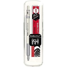 Office Graphx 3'lü Set Mekanik Kurşun Kalem Silgi Min Beyaz 0.5 Mm -