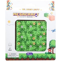 Megacraft Manyetik Bloklar Çiçekli Çim Desenli Blok 9 Parça Mc1400