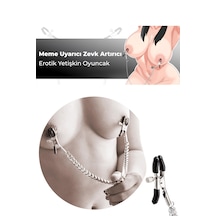 Zincir Bağlantılı Ayarlanabilir Nipple Clamp Meme Kıskacı Seti Metal Meme Uyarıcı Klips Metalik
