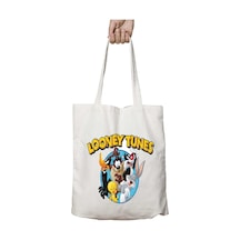 Art Hediye Looney Tunes Looney Tunes Tasmanian İki Taraf Kalıcı Yıkanabilir Okul Plaj Omuz Bez Çanta Çok Renkli
