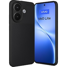 Vivo V60 Lite Uyumlu Auto Focus Karbon Kapak - Siyah
