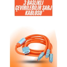 Çoklu Şarj Kablosu Usb Type-c İos Uyumlu 120w Hızlı Şarj Kablosu -