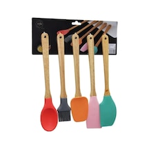 Bambu Saplı Silikon Kaşık Seti 5'li