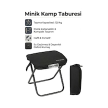 Kamptek Pratik Katlanabilir Kamp Taburesi - 120 Kg Kapasiteli Taşınabilir Kamp Oturağı Mini Sandalye Yer Kaplamayan Kompakt Tasarım Siyah