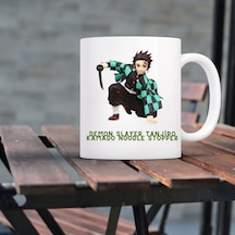 Demon Slayer Tanjiro Kamado Noodle Stopper Tasarımlı Kupa Bardak Siyah