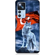 Xiaomi Mi 12t Uyumlu Silikon Kılıf Kurt Göktürk Ve Bayrak
