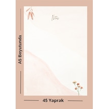 Pastel Çiçekli A5 Not Kağıdı Minimal & Estetik Tasarım - 45 Yaprak Çok Renkli