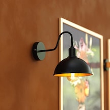 Riolight Vintage,rustik,retro Siyah Metal Otel,cafe,odaklar İçin Duvar Aplik Şapka Çapı:23cm Siyah