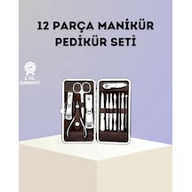 Paslanmaz Çelik Çok Fonksiyonlu 12 Manikür Seti