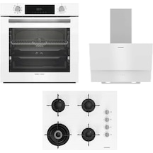 Grundig GEBM 12302 W - GIGL 622410 W - GDSP 2474 BW Beyaz Ankastre Set