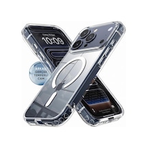 İphone 17 Pro Max İçin Ultra Super Şeffaf Magsafe İle Uyumlu Gerçek 9h Temperli Cam Arka Yüzey - Darbe Emici Tpu Yan Kenarlar, Kristal Berraklığında Şeffaf Kılıf 17 Pro Max