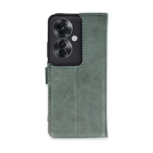 Oppo Reno 11f Kılıf Trend S Plus Kapaklı Kılıf Yeşil