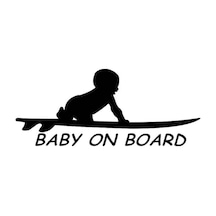 Baby On Board Araba Sticker 18Cm Etiket Siyah