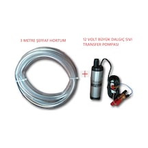 12 Volt Büyük Dalgıç Sıvı Aktarma Pompası + Hortumlu Set